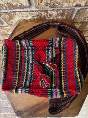 Handmade BOHO Crossbody Bag With Tassels 8” X 12” Drop 22” Sooo Adorable!